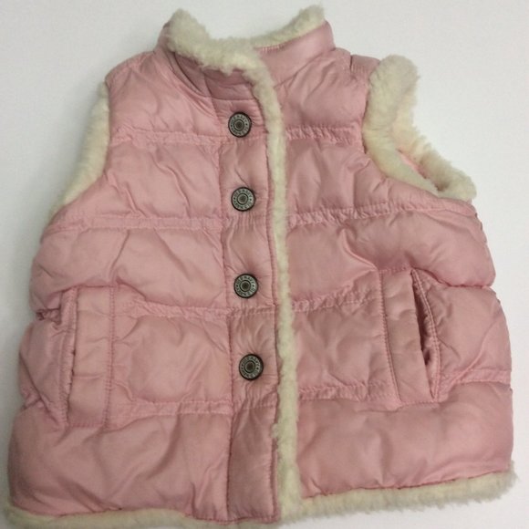 OLD NAVY BABY PINK PUFFER VEST JACKET - Picture 1 of 4